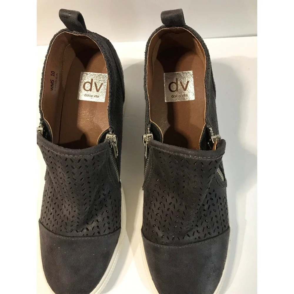 womens dolce vita wedge zip up black‎ shoe size 10